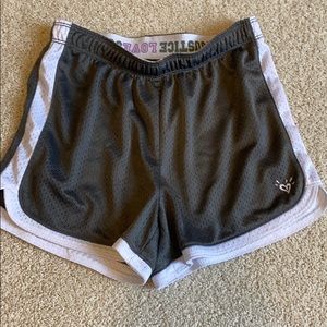 Justice, grey & white shorts